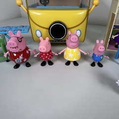 2003 Vintage Peppa Pig School Playhouse Camper Van Figures Toy Bundle Lot