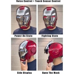 2024 Iron Man MK5 1:1 Helmet Wearable Voice-control Cosplay Mask Silver AUTOKING