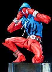 In Stock Mess Toys Spider-Man Scarlet Hero Blue Cloth Battle Suit Action Figure