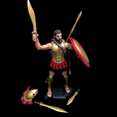Leonidas Leader of the 300 Vitruvian H.A.C.K.S. Action Figure with Full Size