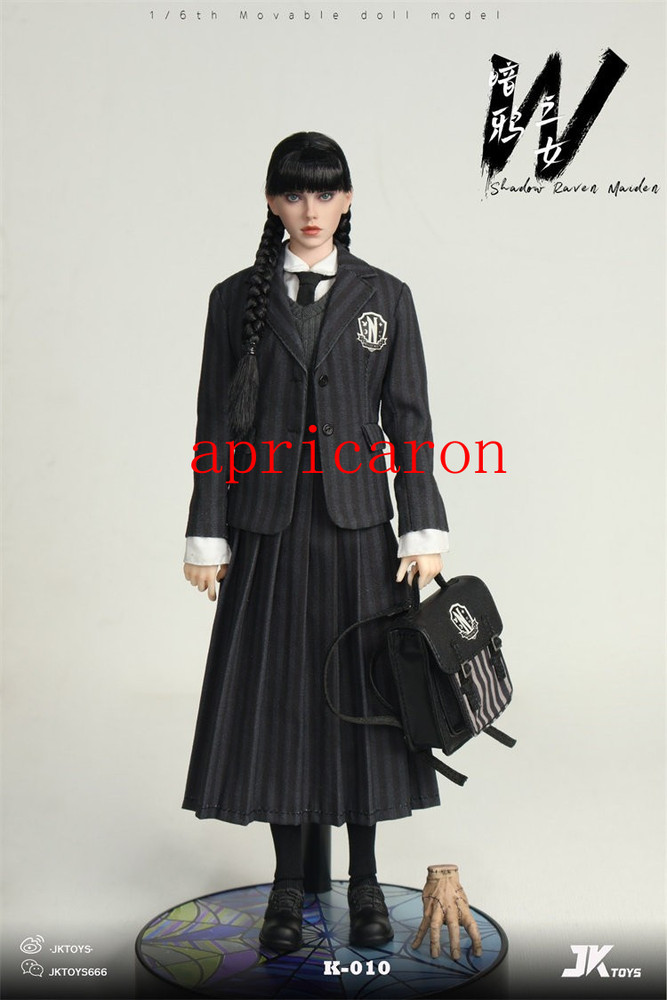 JKTOYS K-010 Wednesday Addams Cosplay Version 1/6 Action Figure Toys Stock