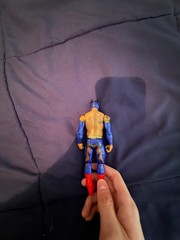 Blue Red Gold Masked Wrestler Action Figure Plastic w/ Red Boots