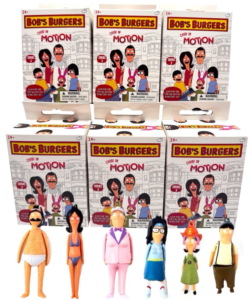 Bob’s Burgers Chibi In Motion Figures Series 3 Complete Set Of 6 Bullsittoy New