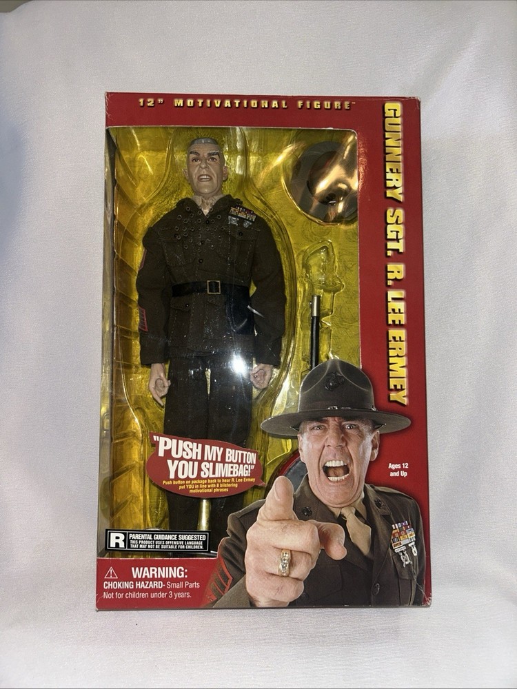 Vtg Gunnery Sgt R. Lee Ermey 12” Motivational Talking Figure SIGNED New In Box