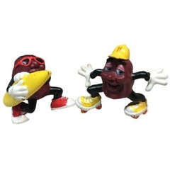 California Raisins Figure Surfer Surf Board Roller Skate Pvc Toy 2 Vintage 1988