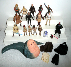 LOT STAR WARS 1990s-2000s 3.75 ACTION FIGURES JABA W/ ACCESSORIES HASBRO