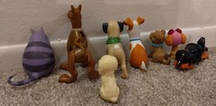 Mixed lot of dogs cat cartoon animal toy small plastic figures vtg