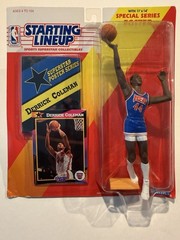 💥🏀 1992 DERRICK COLEMAN Starting Lineup, NJ Nets, NBA, Card & Poster 🏀💥