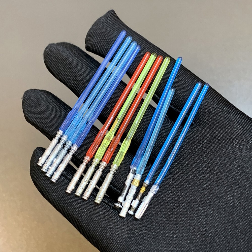 Rare LOT 12 PCS LIGHTSABERS accessory 3.75″ Star Wars Action Figure TOY GIFT #1