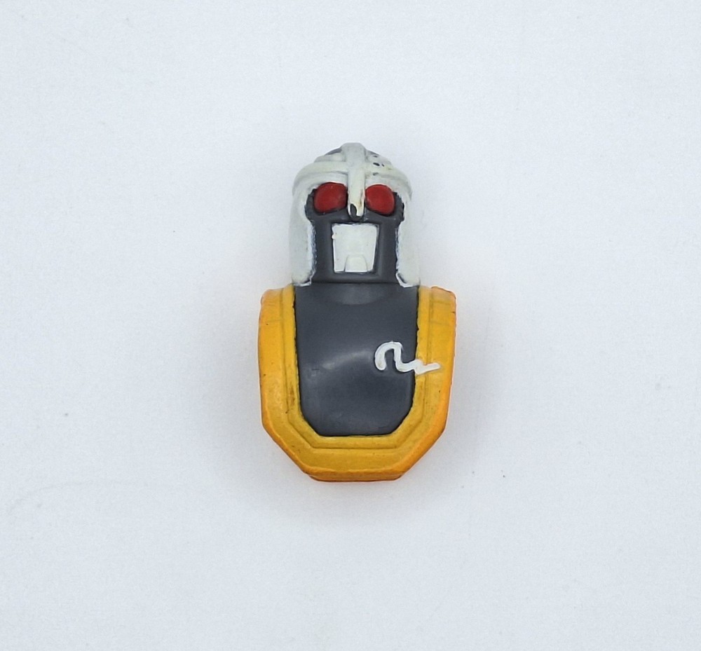 Rare Vintage 1997 1.5″ Saban Kamen Rider Figure Helmet Grey/Gold/White, Red-Eyes
