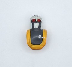 Rare Vintage 1997 1.5″ Saban Kamen Rider Figure Helmet Grey/Gold/White, Red-Eyes
