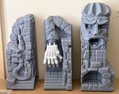 Custom Resin Eco Monster Castle w Lighted Hand & Eye Motu Heman Remco Ko Kitbash