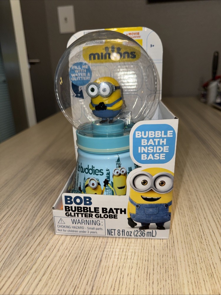 Minions Bob Bubble Bath Glitter Globe 8oz MZB Toy Figure Collectible New Sealed