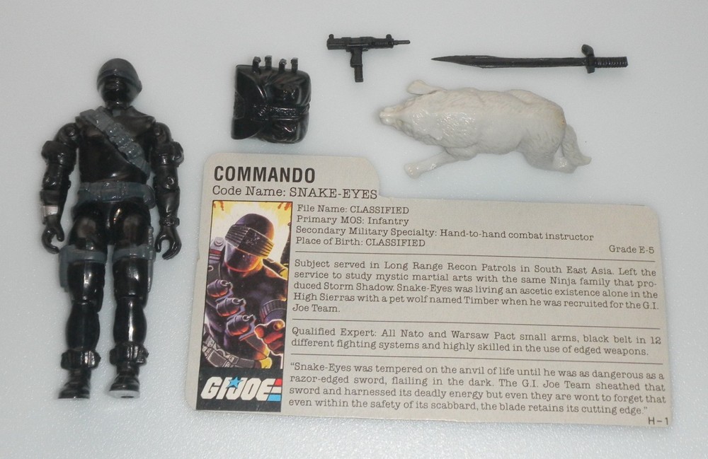 Vintage 1985 Snake Eyes & Wolf G.I. GI Joe v2 Figure 3.75 ARAH Complete-ish Read