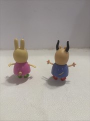 Vintage Peppa Pig Jazwares Madame Gazelle Rebecca Rabbit Figure Lot of 2