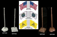 MARX Rev War flags, flag poles & bases Besty Ross playset plastic toy soldiers