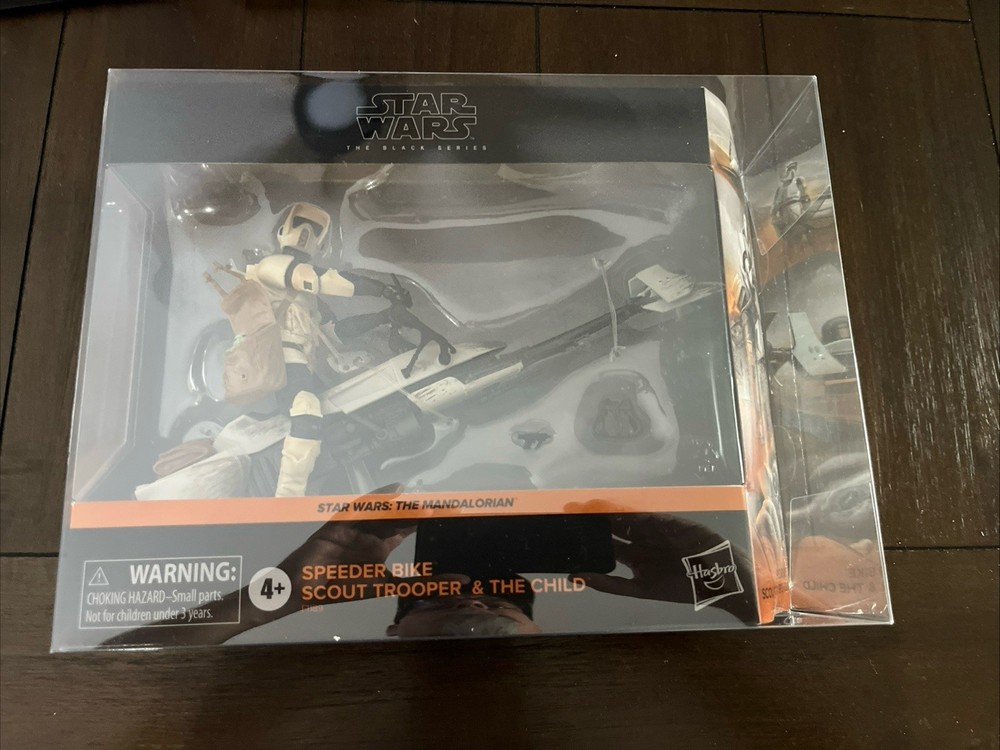 NEW Star Wars The Mandalorian Speeder Bike Scout Trooper & Grogu Black Series