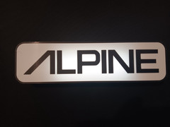 Retro Alpine stereo & radio 80s style logo lightbox sign display light box sign