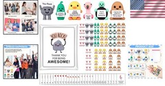 100 Mini Figures Gift Set with Positive Cards & Bags