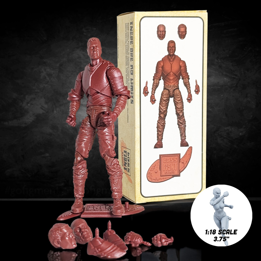 Vitruvian H.A.C.K.S. Fantasy Character Blanks Red Male Knight 1:18 Scale Action