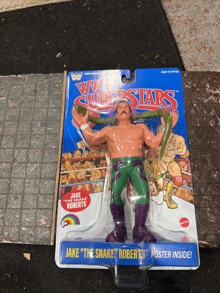 WWE Superstars LJN Series 3 Jake The Snake Roberts Blue Card Mattel NEW