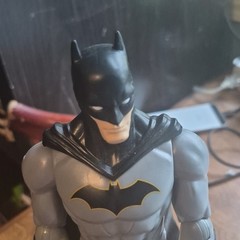 Batman Action Figure Plastic Gray/Black/Yellow w/ Cape 11 in