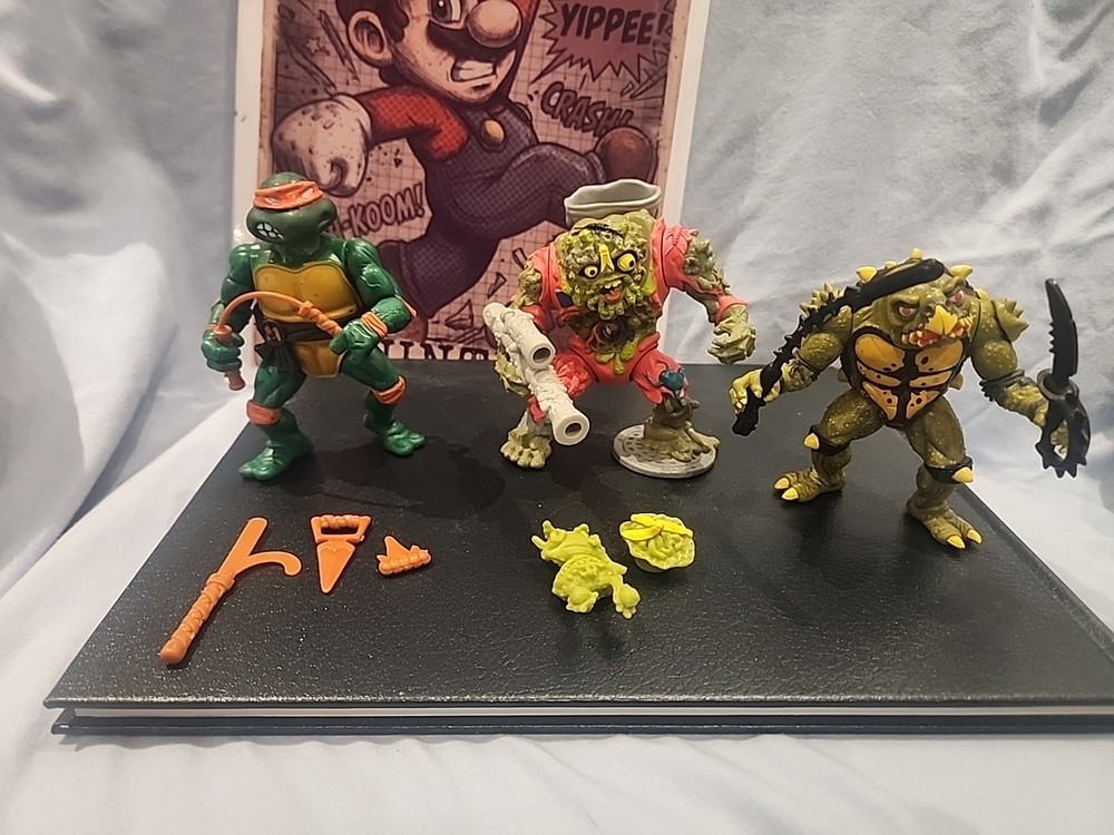 Vtg Playmates TMNT Action Figures Lot Michelangelo,Muckman,Tokka 88,90,91 Minty!