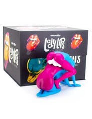 SIGNED Ron English LADY LIPS BLUE/PINK Vinyl Toy Figure Popaganda LE 45/50