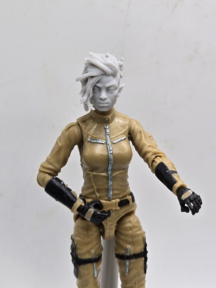 3d Printed NIA HEAD 1:18 3 3/4″ GI Joe 25th Anniversary B126