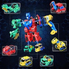 6-in-1 Dinosaur Transforming Robot Toys Set, STEM