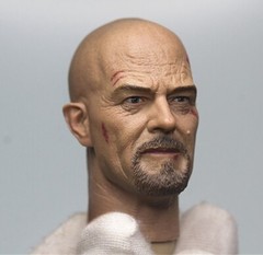 1/6 Scale Wounded Bryan Cranston Mr. White Head Carving Sculpt Model Toys