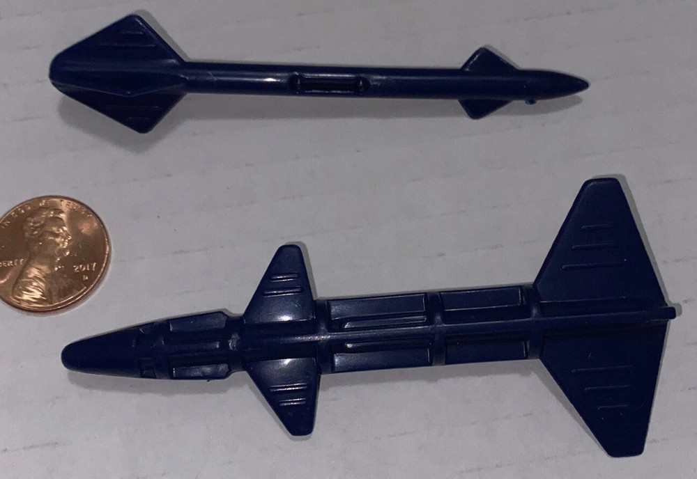 2 LOT GI Joe Skystorm X-Wing Chopper Missiles Bombs Vintage 1980s Toy Parts ONLY