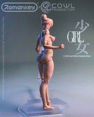 Romankey 6in Flexible PVC Joints Suntan Girl Anime Action Figure Body Model Toys