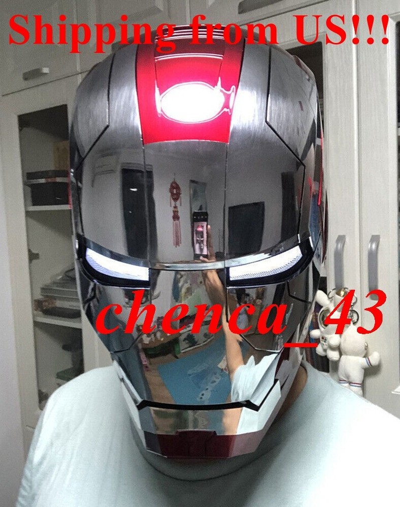 US Stock!! Autoking Iron Man Helmet MK5 1/1 Voice-controlled Mask Transform Gift