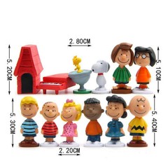 Peanuts Mini Figure-Cake Toppers 12 pcs Set 2 Inches Free Shipping US Seller