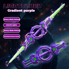 viral dual Lightsaber Glowing Laser Rotating Sword Toys Spark Spinning Sword Do