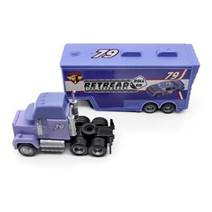 2Pcs Disney Pixar Cars No.79 Retread Hauler Truck with Car 1:55 Diecast Toy Set