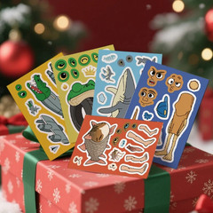 1-6Set Italian Brainrot Sticker Tung Tung Sahur Telalaero Telala Shark Fun Stick