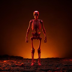 Vitruvian H.A.C.K.S. Skeleton Blank (Blood Red) 1:18 Action Figure