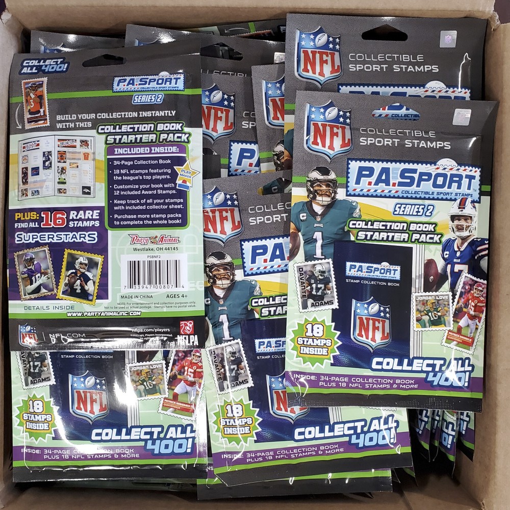 P.A. Sport NFL Sport Stamps Series 2 Collection Book Starter Pack – Lot of 85