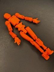 Fully Jointed Articulated Orange Humanoid Plastic Action Figure Collectible Toy