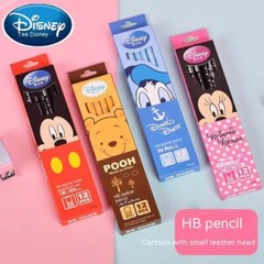 12pcs/set Disney Stitch Frozen Kids Pencil Anime HB Cute Cartoon With Eraser