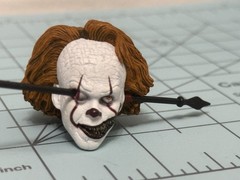 NECA IT Pennywise Clown Spear w/ Head 1/12 Figure Custom Part Welcome To Derry