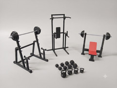 GYM EXERCISE WEIGHT EQUIPTMENT for 1:12 SCALE 6″ FIGURE DIORAMA GI JOE STAR WARS