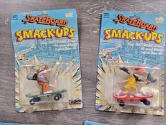 Vintage 1980s Complete Set Of 12 Smack_Ups Skate Board Toys.