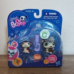 Hasbro Littlest Pet Shop NIB Brown Hedgehog #1321 Monkey #1322 2-Pack Toy