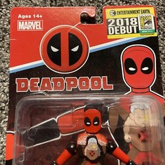 2018 San Diego Comic Con Debut Deadpool & Cable Wooden Puppet #983/1500 Marvel