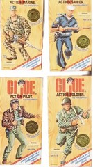 12″ GI Joe WWII Set of 4 Army Navy Marine Action Soldier Hero Hasbro 95’ New LE