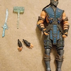 Mortal Kombat Scorpion & Sub-Zero Action Figure Set w/ Sword Axe Alt Hands