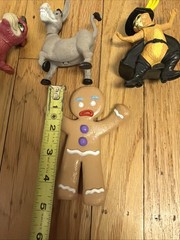 Vtg DreamWorks Shrek Figure Lot Donkey Thelonious Gingerbread Guard Dragon Puss